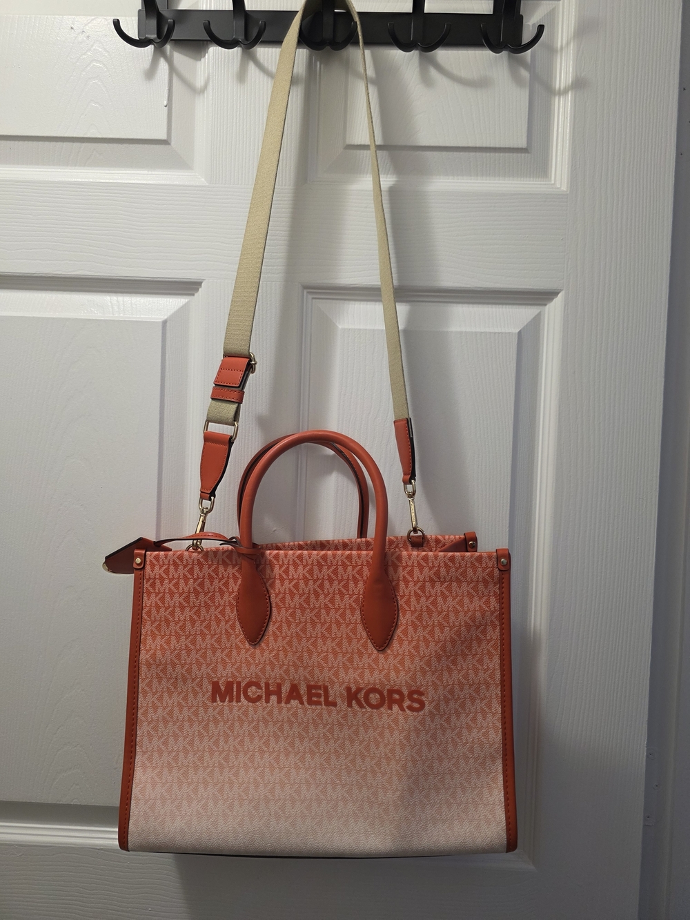 Michael Kors Coral Gradient Logo Tote Bag